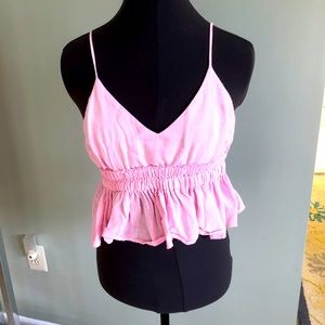 Cotton Candy Pink Ruffle Crop Top